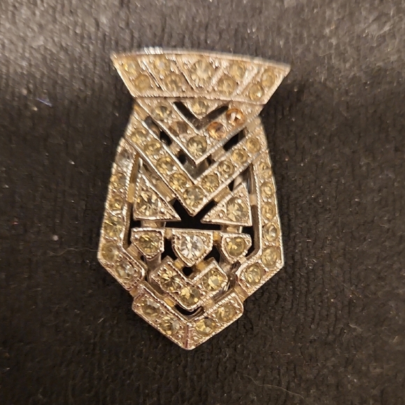 1930s vintage Jewelry - Elegant Geometric Silver Brooch